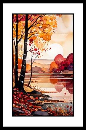 Güz Mevsimi ve Ağaçlar Digital Art ( ÇERÇEVESİZ - ÇERÇEVE YOKTUR ) ( ULTRA HD ) FOLYO AFİŞ - POSTER