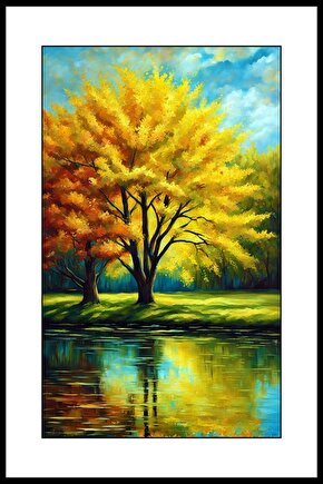 Sonbahar Ağaçları Digital Art ( ÇERÇEVESİZ - ÇERÇEVE YOKTUR ) ( ULTRA HD ) FOLYO AFİŞ - POSTER