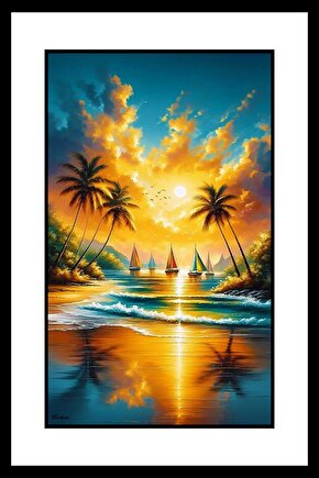 Yelken Limanı Digital Art ( ÇERÇEVESİZ - ÇERÇEVE YOKTUR ) ( ULTRA HD ) FOLYO AFİŞ - POSTER