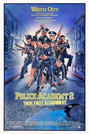 Renkli Film Afişi, Police Academy 2, 1985, Folyolu Poster, Dekoratif Süper Tasarım