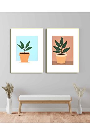 Matisse - Sanat - Soyut - Doğa - Ev - Yaşam ( 2 Li Çerçevesiz ) Poster - Afiş - Tablo NNHT275