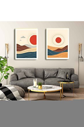 Matisse - Sanat - Soyut - Doğa - Ev - Yaşam ( 2 Li Çerçevesiz ) Poster - Afiş - Tablo NNHT416