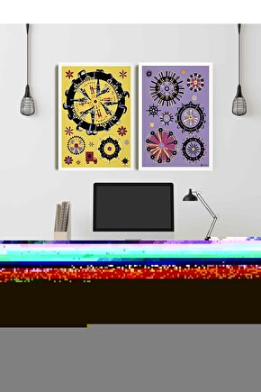 Matisse - Sanat - Soyut - Doğa - Ev - Yaşam ( 2 Li Çerçevesiz ) Poster - Afiş - Tablo NNHT656