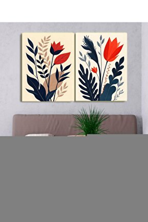 Matisse - Sanat - Soyut - Doğa - Ev - Yaşam ( 2 Li Çerçevesiz ) Poster - Afiş - Tablo NNHT710