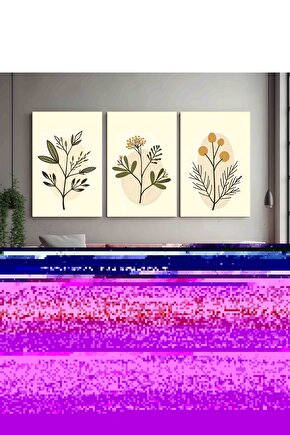 Matisse - Boho - Art Deco - Soyut - Doğa ( 3 lü Çerçevesiz ) Poster - Afiş - Tablo KR2C00687