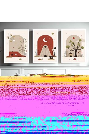 Matisse - Boho - Art Deco - Soyut - Doğa ( 3 lü Çerçevesiz ) Poster - Afiş - Tablo KR2C00194