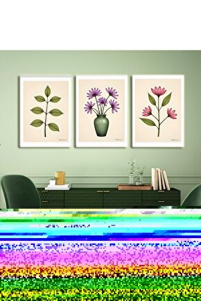 Matisse - Boho - Art Deco - Soyut - Doğa ( 3 lü Çerçevesiz ) Poster - Afiş - Tablo KR2C00282