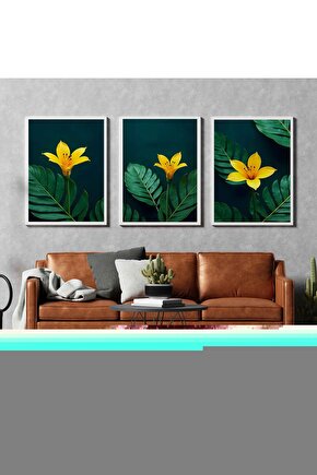 Matisse - Boho - Art Deco - Soyut - Doğa ( 3 lü Çerçevesiz ) Poster - Afiş - Tablo KR2C01292