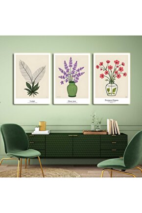 Matisse - Boho - Art Deco - Soyut - Doğa ( 3 lü Çerçevesiz ) Poster - Afiş - Tablo KR2C00034