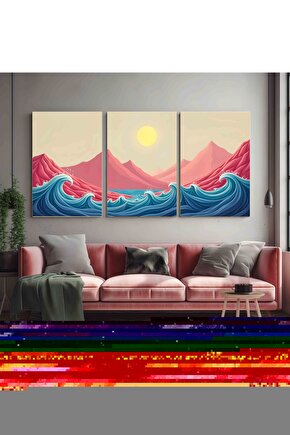 Matisse - Boho - Art Deco - Soyut - Doğa ( 3 lü Çerçevesiz ) Poster - Afiş - Tablo KR2C00935