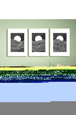 Matisse - Boho - Art Deco - Soyut - Doğa ( 3 lü Çerçevesiz ) Poster - Afiş - Tablo KR2C01166