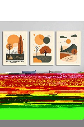 Matisse - Boho - Art Deco - Soyut - Doğa ( 3 lü Çerçevesiz ) Poster - Afiş - Tablo KR2C00164