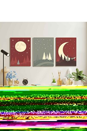 Matisse - Boho - Art Deco - Soyut - Doğa ( 3 lü Çerçevesiz ) Poster - Afiş - Tablo KR2C00873