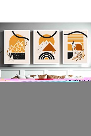 Matisse - Boho - Art Deco - Soyut - Doğa ( 3 lü Çerçevesiz ) Poster - Afiş - Tablo KR2C00170