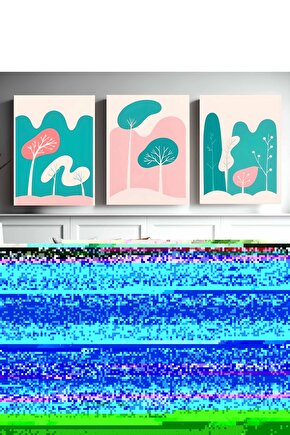 Matisse - Boho - Art Deco - Soyut - Doğa ( 3 lü Çerçevesiz ) Poster - Afiş - Tablo KR2C00312