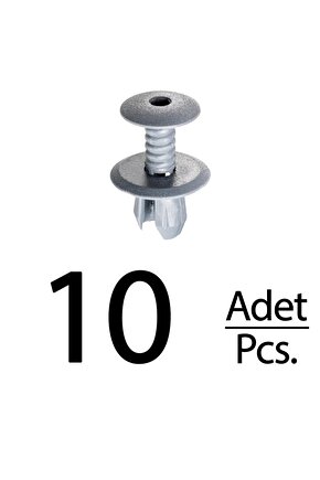 VW Beetle Bora Caddy Polo Jetta Passat T4 T5 T6 için Döşeme Klips Koyu Gri - 10 Adet