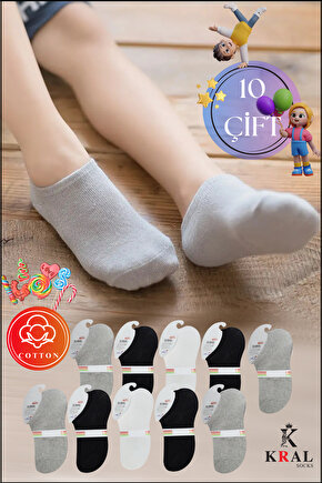 Kız - Erkek Çorap Pamuklu Terletmez (10 ÇİFT) Öğrenci Okul Çocuk Çorabı