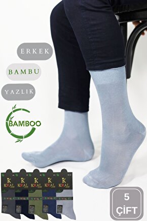 Bambu Erkek Soket Düz Uzun Çorap Klasik Yazlık Dikişsiz 5li Premium Set