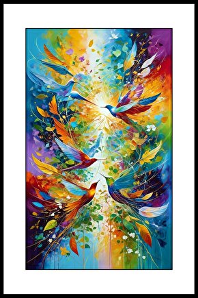 Sinek Kuşları Digital Art ( ÇERÇEVESİZ - ÇERÇEVE YOKTUR ) ( ULTRA HD ) FOLYO AFİŞ - POSTER