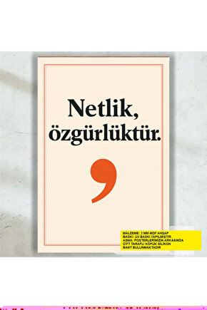 netlik özgürlüktür umut cesaret verici motivasyon sözleri duvar yazıları retro ahşap poster tablo