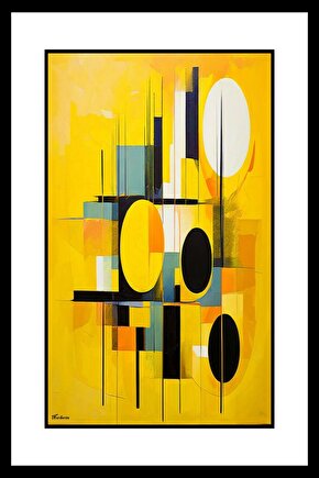 Soyut Sarı Geo Digital Art ( ÇERÇEVESİZ - ÇERÇEVE YOKTUR ) ( ULTRA HD ) FOLYO AFİŞ - POSTER