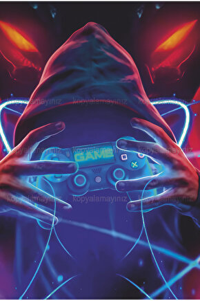 pc ps mobil oyuncu gamer oyun konsolu ev dekorasyon tablo retro ahşap poster