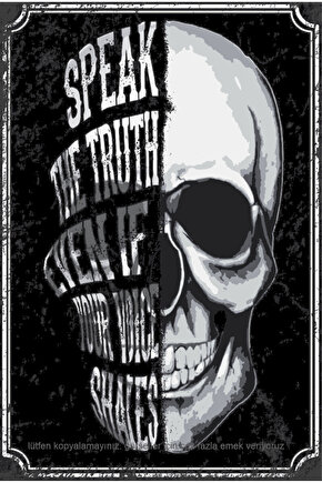 Kuru Kafa Tehlike İşaret Levhası Tablo Retro Ahşap Poster