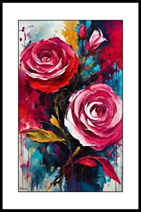 Art Dizayn Güller Digital Art ( ÇERÇEVESİZ - ÇERÇEVE YOKTUR ) ( ULTRA HD ) FOLYO AFİŞ - POSTER