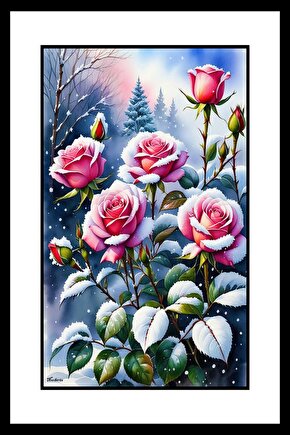 Pembe Gül Bahçesi Digital Art ( ÇERÇEVESİZ - ÇERÇEVE YOKTUR ) ( ULTRA HD ) FOLYO AFİŞ - POSTER