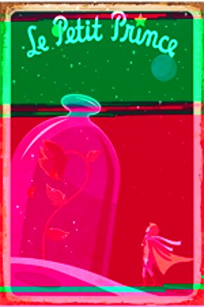 Küçük Prens Ve Gül Retro Ahşap Poster