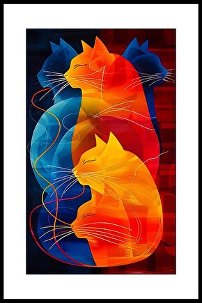 Kediler Diyarı Digital Art ( ÇERÇEVESİZ - ÇERÇEVE YOKTUR ) ( ULTRA HD ) FOLYO AFİŞ - POSTER