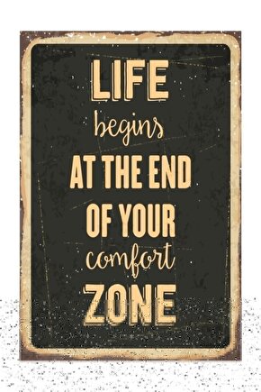 Konforu Bırak Hayata Bak Retro Vintage Ahşap Poster