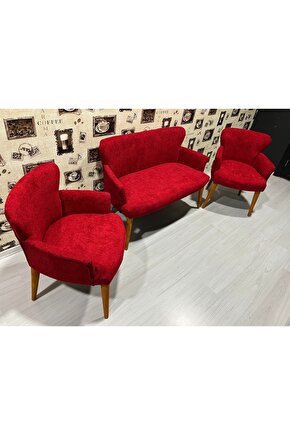 Nev elizzan çay seti koltuk berjer kırmızı