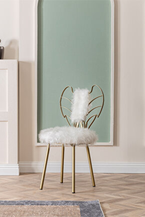 Gold Boyalı Melek Sandalye Tasarım Sandalye Konsept Sandalyesi Makyaj sandalye