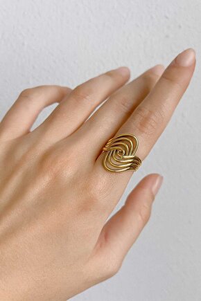 Gold Sarmal Desenli Yüzük