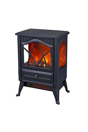 3 Tarafı Camlı Panaromik Soba Elektrikli Şömine 1800 W Elektrikli Soba Bacasız Şömine