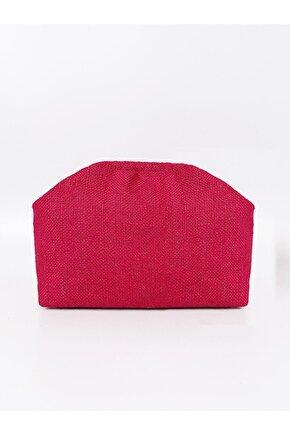 Heybes Kadın Pembe Jüt Hasır Clutch El Çantası