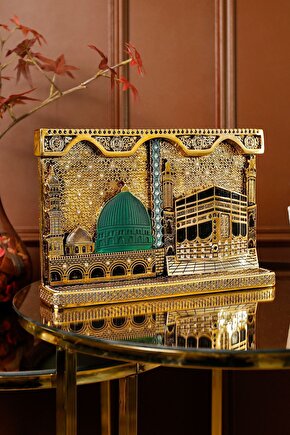 KABE VE MESCİDİ NEBEVİ KOMPOZİSYON DİNİ İSLAMİ BİBLO AKSESUAR HEDİYELİK DEKORATİF OBJE SÜS