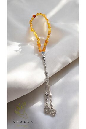 Doğal Taş TESPİH DAMLA KEHRİBAR ŞİFASİ  İLE  8-10mm