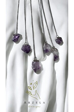 Doğal Taş AMETİST  KORUMA  KRİSTAL KOLYE