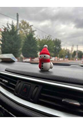 Kardan Adam Araba süsü - Araç İçi Aksesuar Sevimli Kardan Adam Figürü