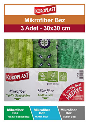 Mikrofiber Yağ Kir Sökücü ve Mutfak Bezi 30x30 cm 3 adet
