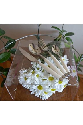 Platinum Çatal Bıçak Seti 12 Kişilik Beyaz