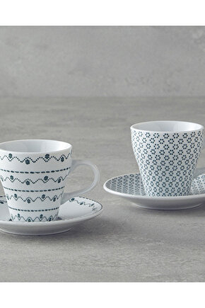 Margot Porselen 4 Parça 2 Kişilik Kahve Fincan Takımı Yeşil