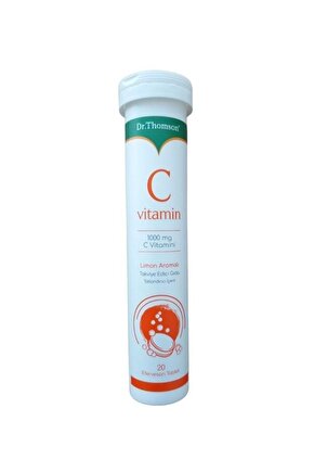Vitamin C Limon Aromalı 1000 Mg 20 Efervesan Tablet