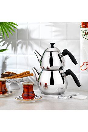 Tea Chef Orta Boy Çaydanlık Takımı 4 Parça-Siyah