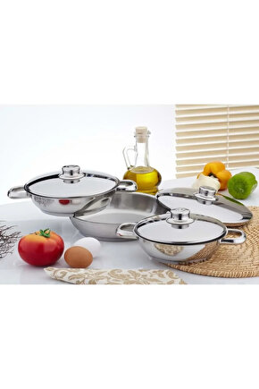 Gülsan Çelik Yumurta Sahan Seti Omlet Seti 16-18-20 Cm