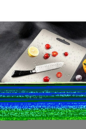 34x24 Cm Çift Yön Paslanmaz Çelik Kesme ve Doğrama Tahtası