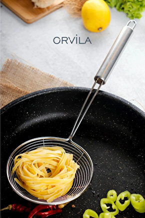 Paslanmaz Yağ Kevgiri 32 Cm Büyük Boy