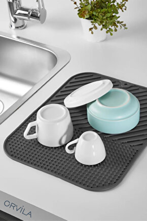 Silikon Su Toplamaz Bulaşıklık Matı Bulaşık Kurutma Matı